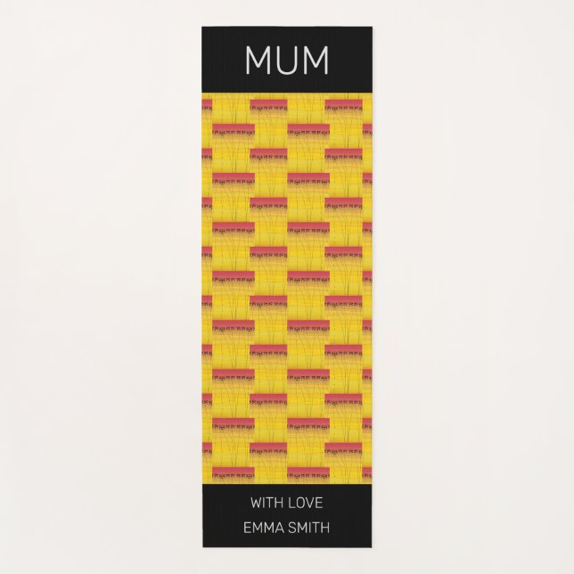 African Art Tropical Coconut Trees Pattern Mum's Yoga Mat (Front)