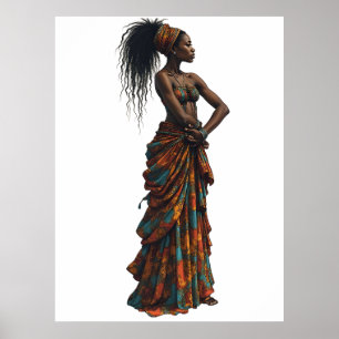 African art woman fashion design poster