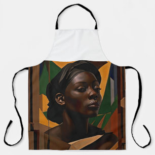 African art. Woman looking at the front Apron