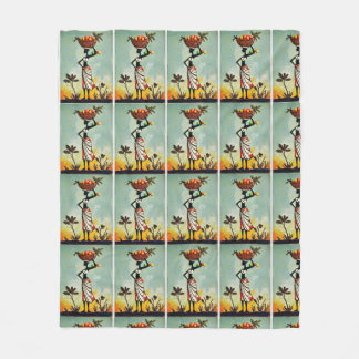 African Artwork in Depicting a Woman for Blankets