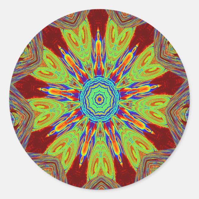 African Asian European ethnic pattern Classic Round Sticker (Front)