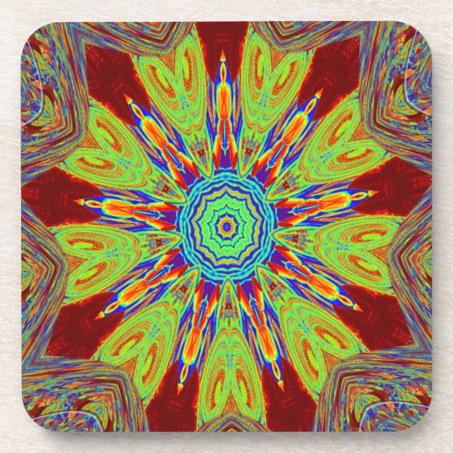 African Asian European ethnic pattern Coaster (Front)