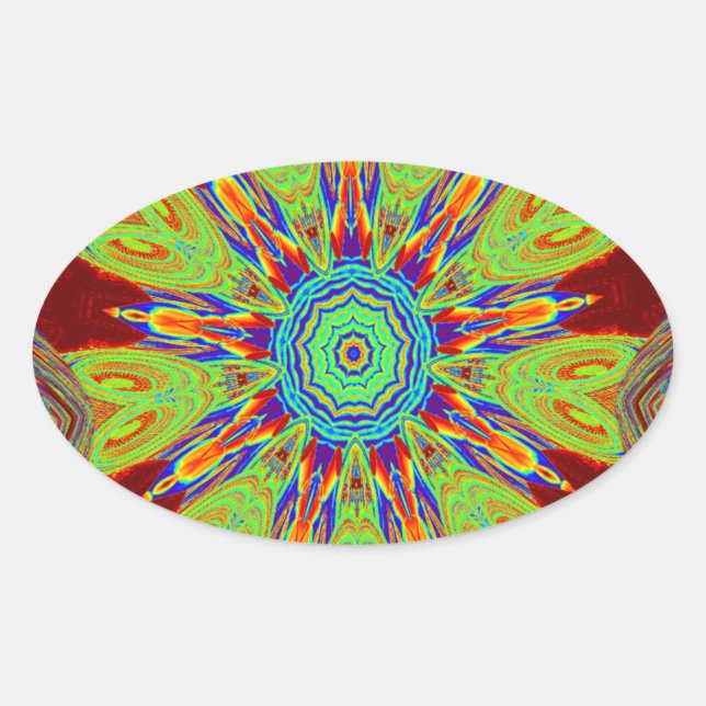 African Asian European ethnic pattern Oval Sticker (Front)