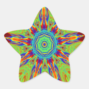 African Asian European ethnic pattern Star Sticker