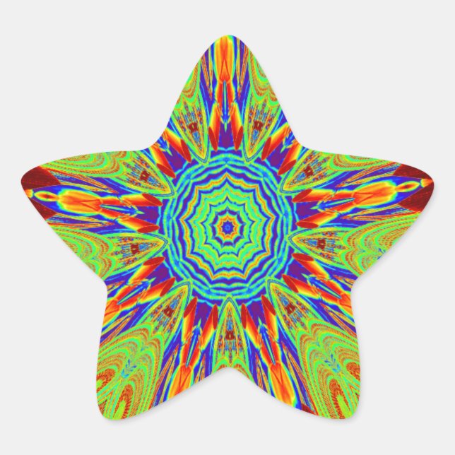 African Asian European ethnic pattern Star Sticker (Front)