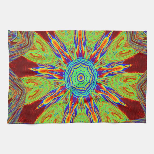 African Asian European ethnic pattern Tea Towel (Horizontal)