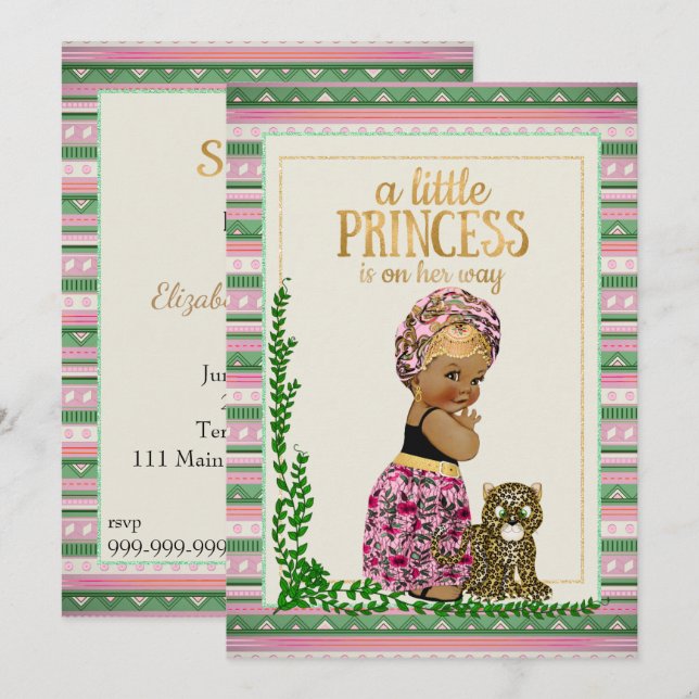 African Baby Shower Invitation (Front/Back)