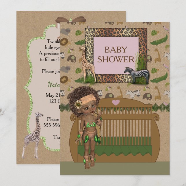African Baby Shower Invitation (Front/Back)