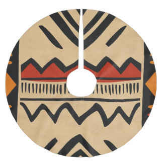 African background in warm colors brushed polyester tree skirt