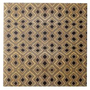 African BaKuba Tribal Ceramic Tile