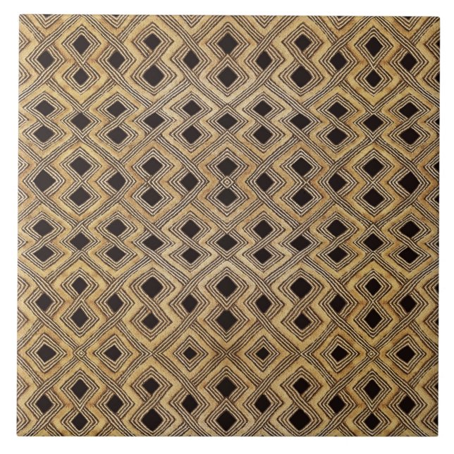 African BaKuba Tribal Ceramic Tile (Front)