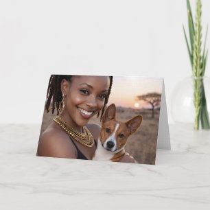 African Basenji Blank Card