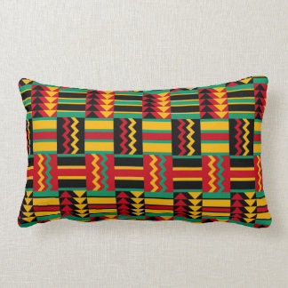 African Basket Weave Pride Red Yellow Green Black Lumbar Cushion