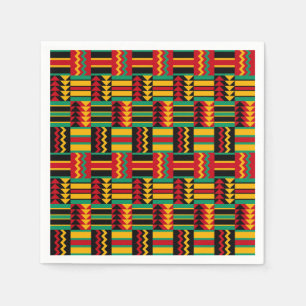 African Basket Weave Pride Red Yellow Green Black Napkin