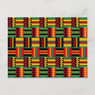 African Basket Weave Pride Red Yellow Green Black Postcard