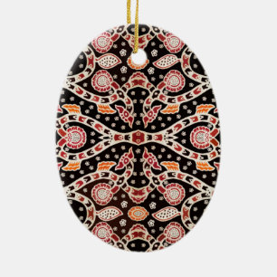 African Batik Climbing Ivy Ceramic Tree Decoration