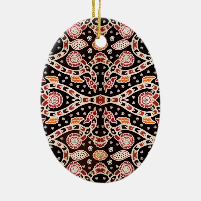 African Batik Climbing Ivy Ceramic Tree Decoration (Back)
