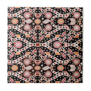 African Batik Climbing Ivy Tile