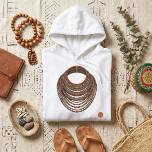 African Beaded Collar Necklace Tribal Hoodie