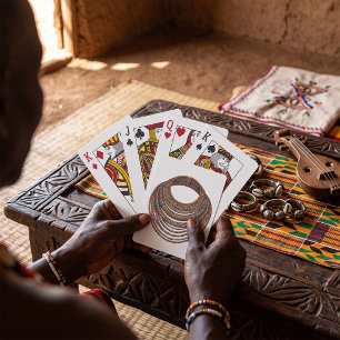 African Beaded Collar Necklace Tribal Playing Cards