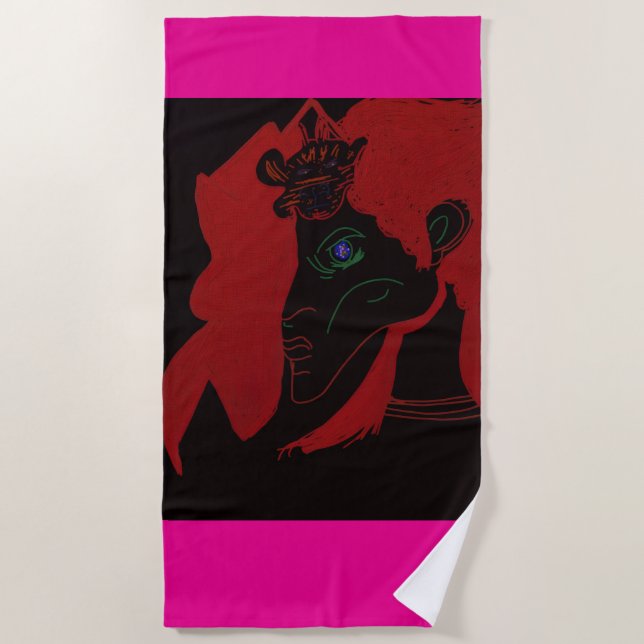 African Beastmaster Queen  Beach Towel (Front)