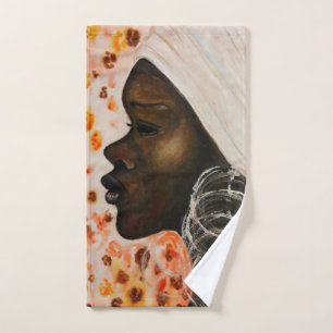 African Beauty Bath Towels Pretty Woman Painting