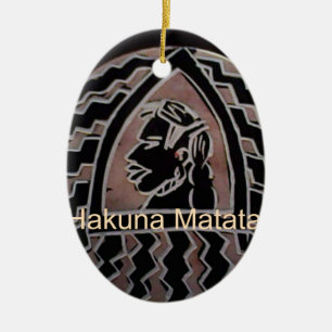 African Beauty: Bongo Maasai Portrait Tribal Art Ceramic Tree Decoration