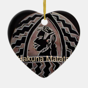 African Beauty: Bongo Maasai Portrait Tribal Art Ceramic Tree Decoration