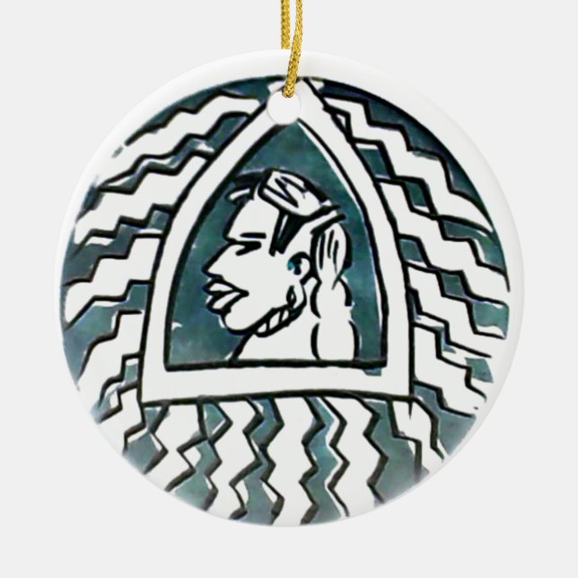 African Beauty Bongo Maasai Portrait Tribal Art  Ceramic Tree Decoration (Front)