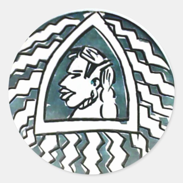 African Beauty Bongo Maasai Portrait Tribal Art  Classic Round Sticker (Front)