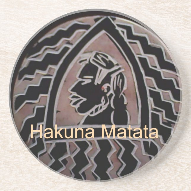 African Beauty: Bongo Maasai Portrait Tribal Art Coaster (Front)