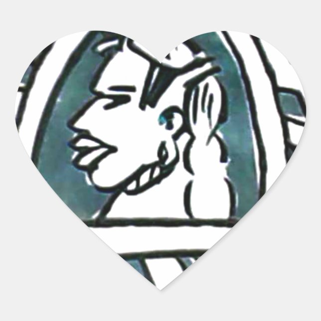 African Beauty Bongo Maasai Portrait Tribal Art  Heart Sticker (Front)