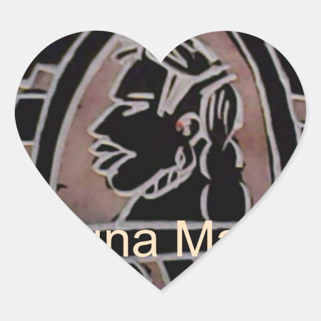 African Beauty: Bongo Maasai Portrait Tribal Art Heart Sticker (Front)