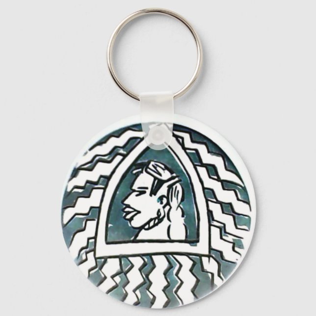 African Beauty Bongo Maasai Portrait Tribal Art  Key Ring (Front)