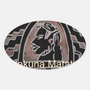 African Beauty: Bongo Maasai Portrait Tribal Art Oval Sticker