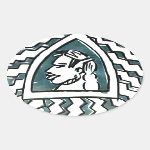 African Beauty Bongo Maasai Portrait Tribal Art Oval Sticker