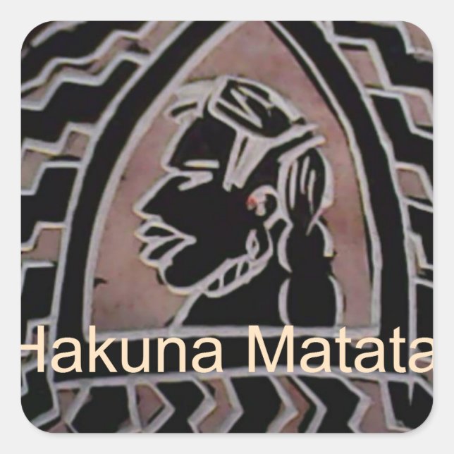 African Beauty: Bongo Maasai Portrait Tribal Art Square Sticker (Front)