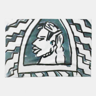 African Beauty Bongo Maasai Portrait Tribal Art  Tea Towel