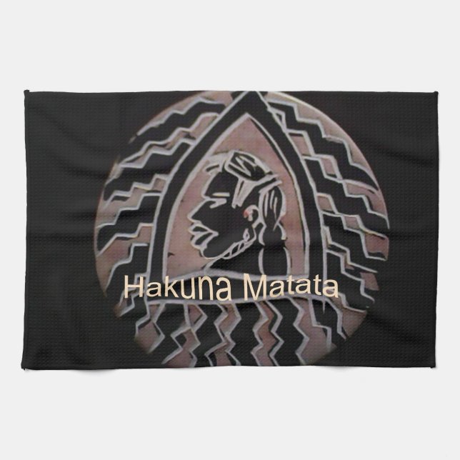 African Beauty: Bongo Maasai Portrait Tribal Art Tea Towel (Horizontal)