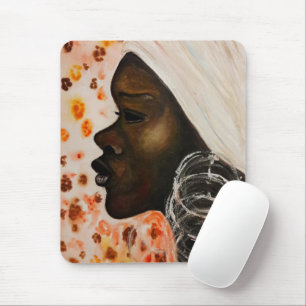 African Beauty Mouse Pad Woman Face Painting
