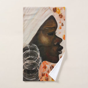 African Beauty Pretty Woman Bath Towel Set
