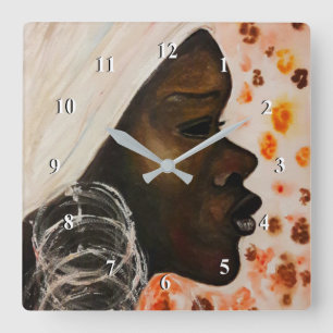 African Beauty Pretty Woman Wall Clock