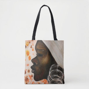 African Beauty Tote Bag Woman Face - Painting