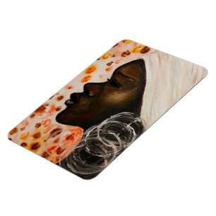 African Beauty - Watercolor Painting Magnet