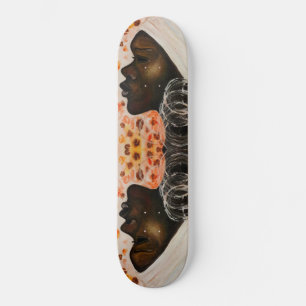 African Beauty - Watercolor Painting - Skateboard
