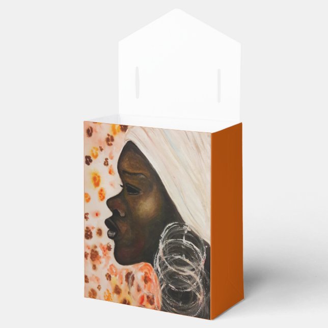 African Beauty Woman Favor Box - Painting (Opened)