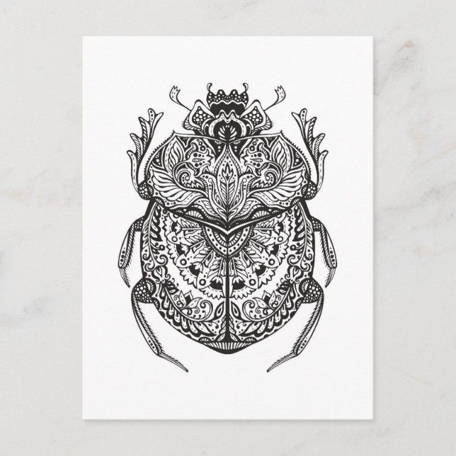 African Beetle Zendoodle Postcard (Front)