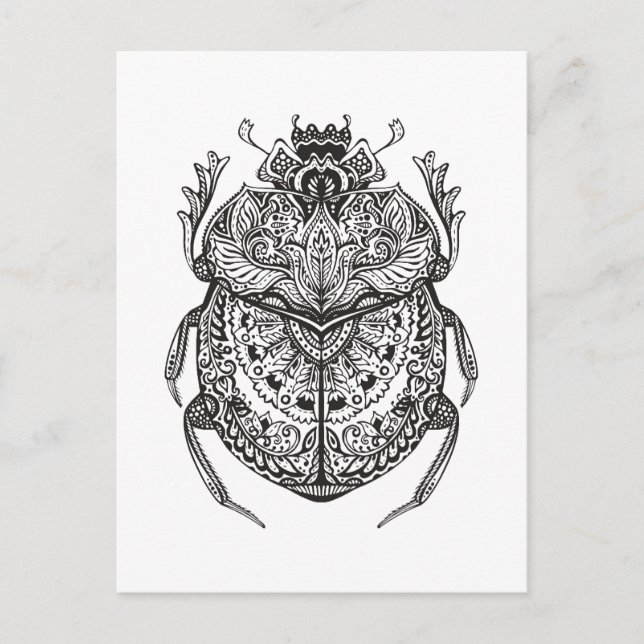 African Beetle Zendoodle Postcard (Front)