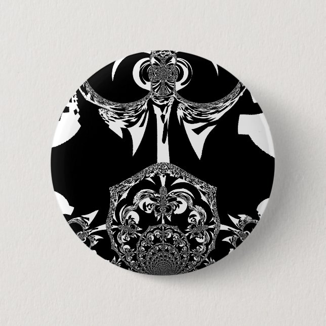 African Black and White Art Print 6 Cm Round Badge (Front)