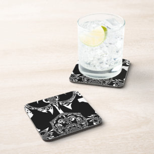 African Black and White Art Print Coaster